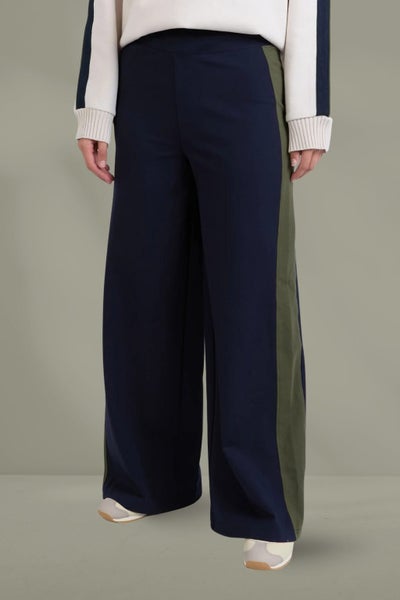 Foxwood Juno Pants Navy With Green Carousel 1