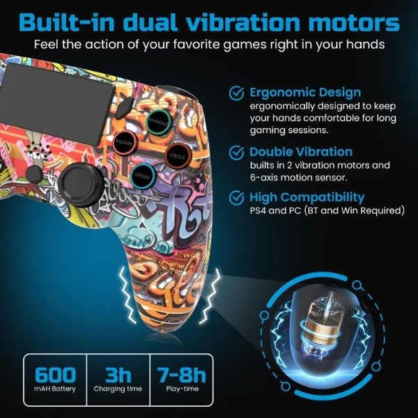 Controller Playstation PS4/PC Playmax Wireless Integrated 6-Axis Motion Sensors63617601734018113