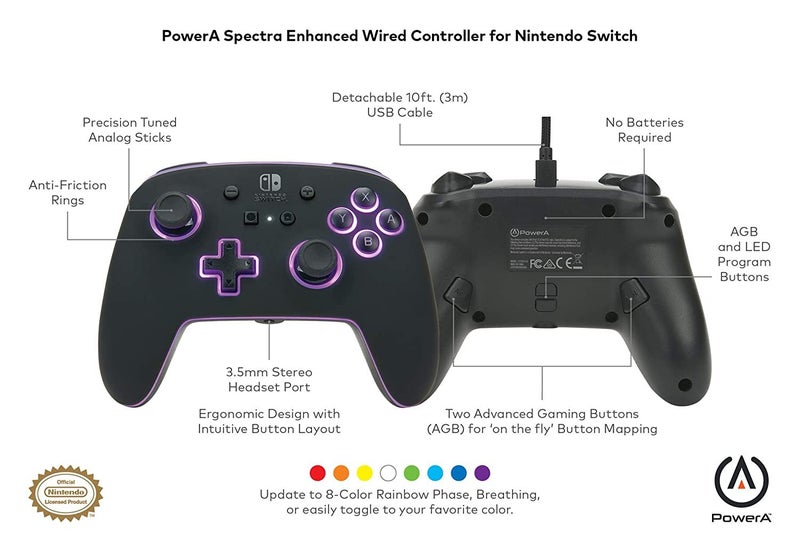 Controller PowerA Nintendo Switch Wired Spectra Enhanced Mappable Buttons63617147502338111