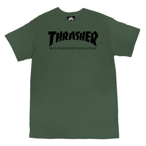 THRASHER SKATE MAG TEE ARMY GREEN Carousel 1