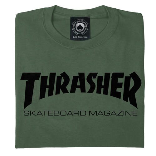 THRASHER SKATE MAG TEE ARMY GREEN Carousel 2