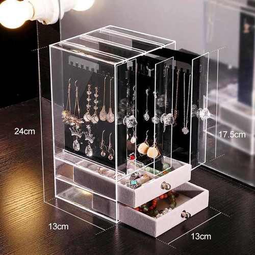 Jewellery Box Earrings Storage Box Display Stand Carousel 9