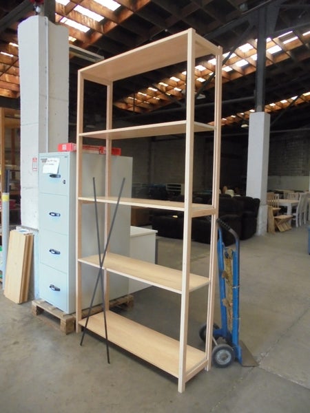 Lundia shelving-3 bays 2400x1200x381mm All open ends Lacquer Near new Carousel 1