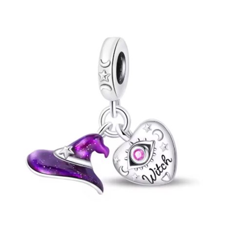 Purple Witches Hat with Witch Tag Charm Carousel 1