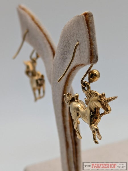 Unicorn Dangle Earrings in 9ct Yellow Gold 4.20 Grams Carousel 2