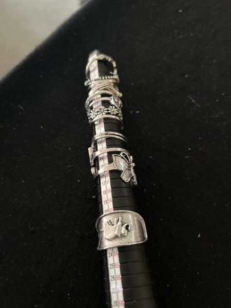 14 stackable silver tone rings Carousel 1