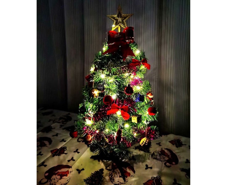 Christmas Decoration Mini Christmas Tree with Lights Set, Mini Table Christma Carousel 1