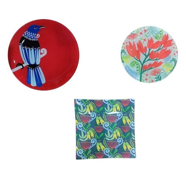 3pk Home Decor New Zealand Glass Plate - Individually In Gift Pack Carousel 1