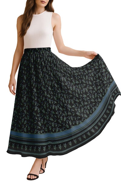 Moomaya Women's Chiffon Maxi Skirt, Long Printed Skirt for Beach, Summer Outfits Carousel 1