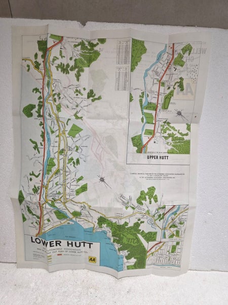 Vintage AA Road Map Wellington City Routes In & out Of Carousel 2