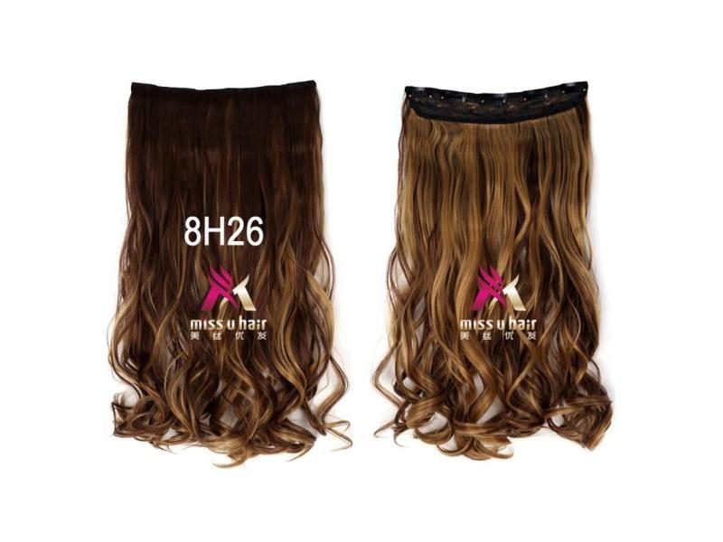 Miss U Hair Long Wavy Clip In On Hair Extensions Ombre Rainbow Black White Red Carousel 1