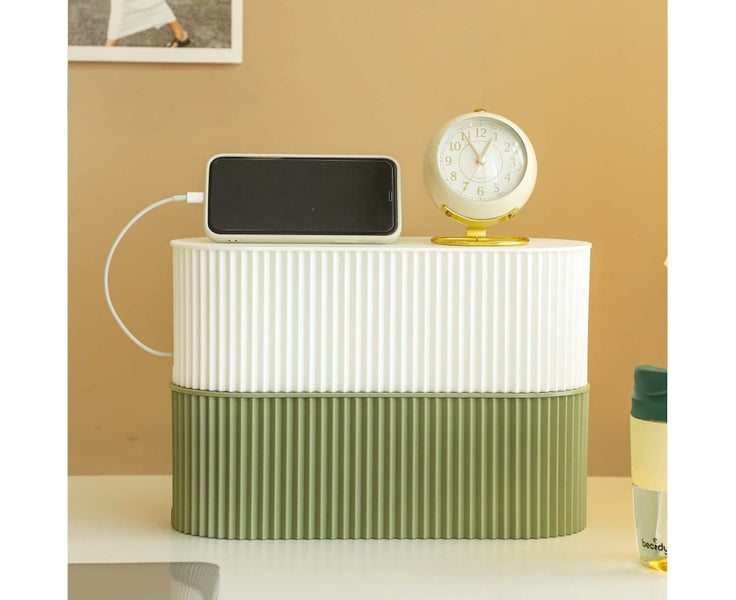 Cable Management Box with 10 Cable Ties, Cable Organizer Box for Power Strips Carousel 7