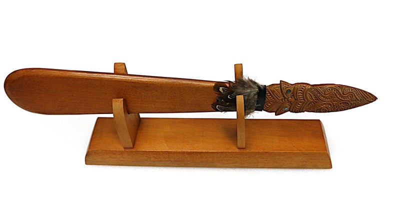 Wooden Taiaha with a Stand Carousel 1