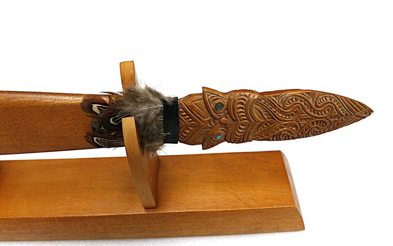 Wooden Taiaha with a Stand Carousel 2