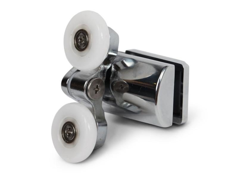 Stainless Steel Shower Door Twin Rollers Runners - Set Of 4 - Top Bottom Carousel 1