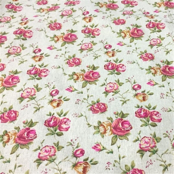 Cotton Linen Fabric Floral 1x1.5M Carousel 2