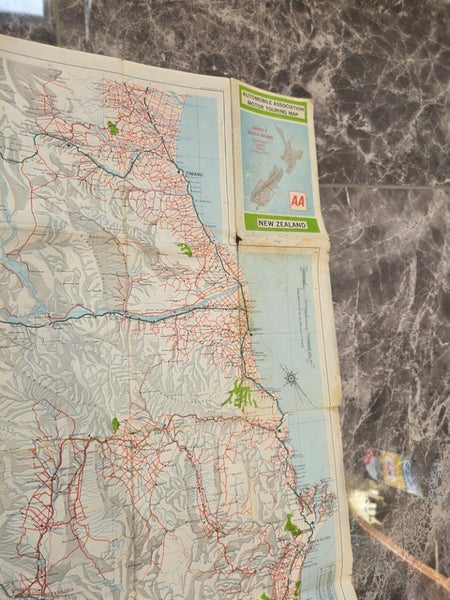 1970's Automobile Association Motor Touring Map Sheet 6 South Island Carousel 2