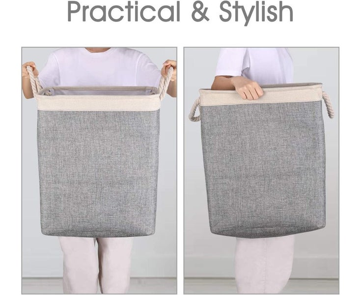 Laundry Basket with Handles & Brackets Hamper for Kid Girl Collapsible Washin Carousel 5