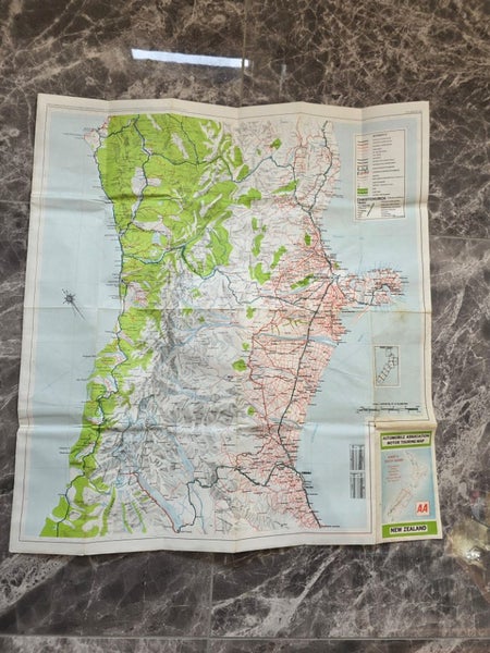 1972 Automobile Association Motor Touring Map Sheet 6 South Island Carousel 1