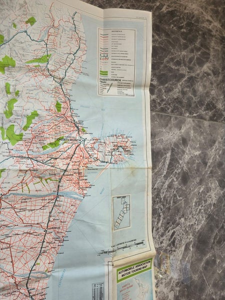 1972 Automobile Association Motor Touring Map Sheet 6 South Island Carousel 2