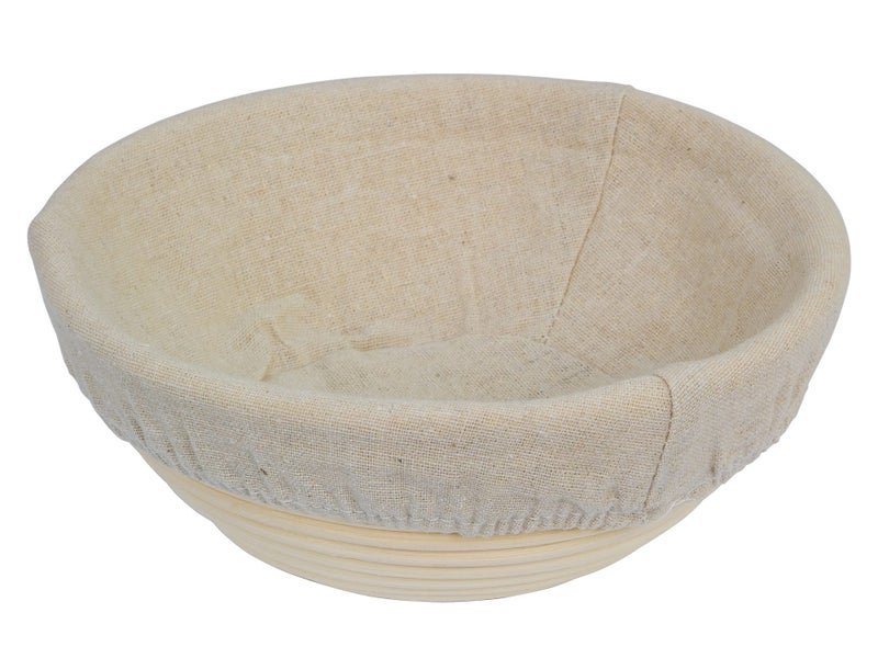20cm Round Dough Proving Basket with Cloth Liner Carousel 1