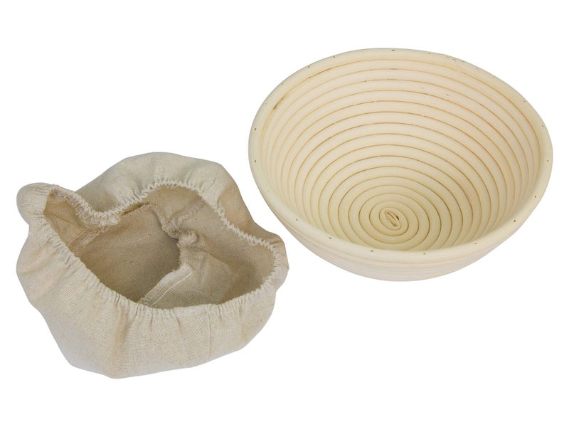 20cm Round Dough Proving Basket with Cloth Liner Carousel 3