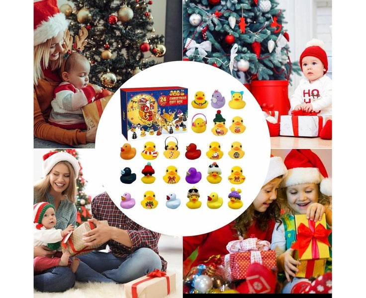 24 Pcs Countdown Christmas Rubber Ducks Advent Calendar, 2024 Rubber Ducks Ba Carousel 6