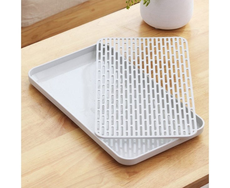 Household tea tray double-layer plastic tray living room coffee table cup rec Carousel 2