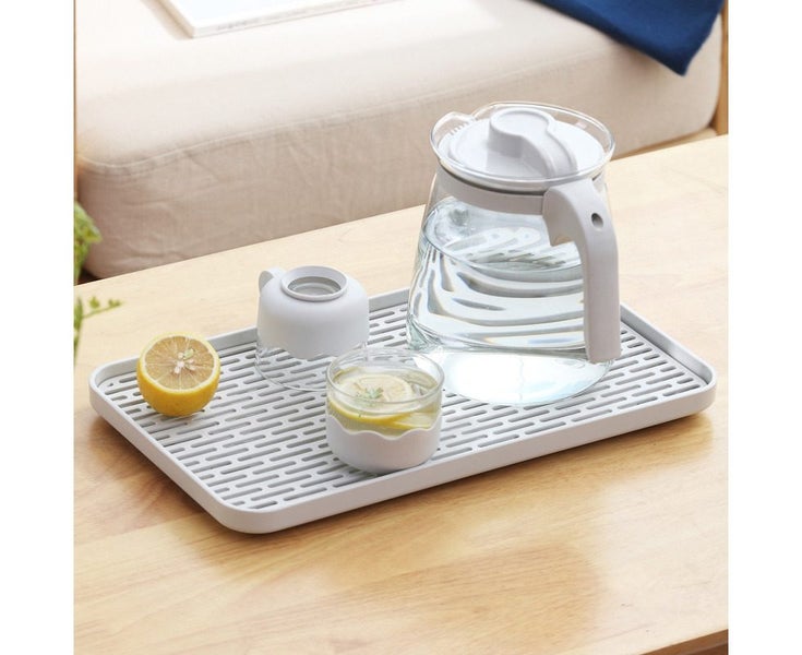 Household tea tray double-layer plastic tray living room coffee table cup rec Carousel 5