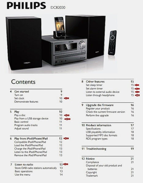 Stylish, Warm SOUND !!.."ALL in ONE" MICRO set Philips DCB 2020 + its Speakers Carousel 15