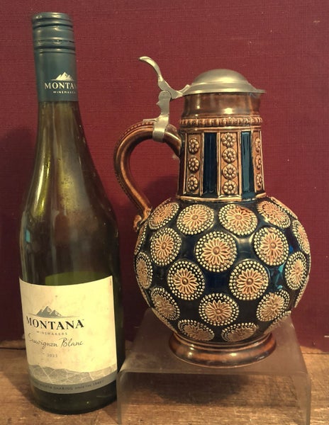 WINE PITCHER WEST GERMAN POTTERY ECHT ZINN ? MARZI & REMI C 1965-75 . Carousel 1