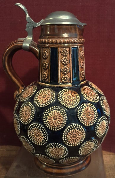 WINE PITCHER WEST GERMAN POTTERY ECHT ZINN ? MARZI & REMI C 1965-75 . Carousel 2