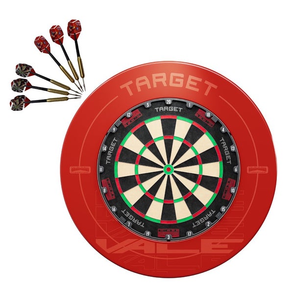 Target Darts TOR Dart Board + Vale Polished Surround + Darts Set Carousel 1
