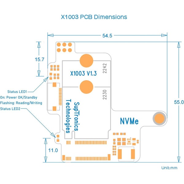 OEM Accessories X1003 PCIe M.2 2242 2230 NVME SSD Expansion Board Only for Carousel 8