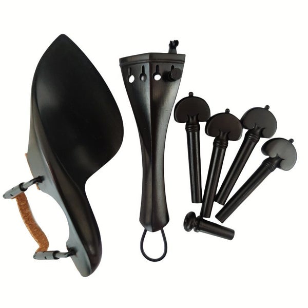 High Quality Whole Set Violin Parts Ebony Accessories 4/4 Size Chin Rest Carousel 1