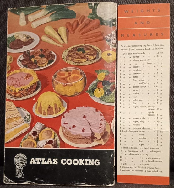 ATLAS COOKERY Book New Zealand Cookbook Vintage 1940s NZ 1st Edition63614963990147111