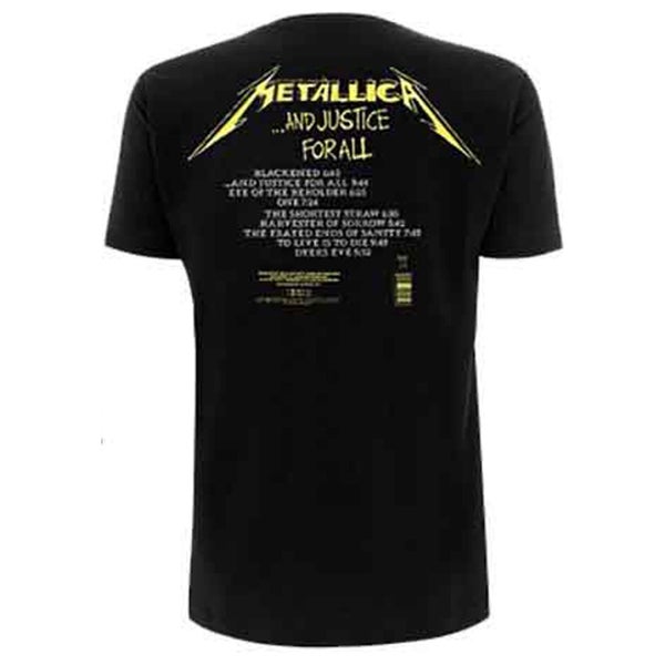 Metallica T Shirt And Justice For All Tracks Band Logo new Official Mens Black Carousel 2