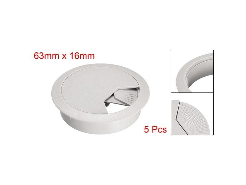 5Pcs Cable Wire Hole Cover Plastic Desk Grommet 50mm 53mm 60mm Black Gray Carousel 1