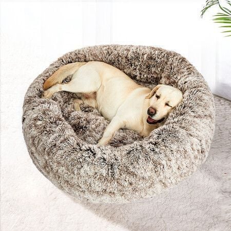 Pet Bed Cat Dog Donut Nest Calming XL Brown X-Large Carousel 8