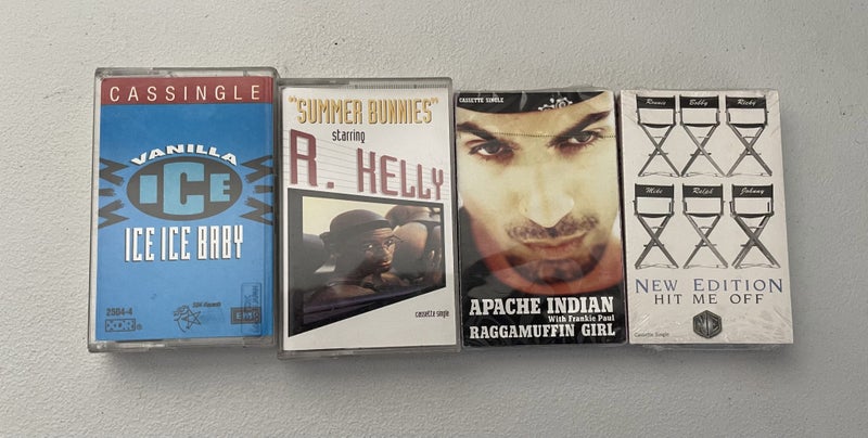 BULK 4x Cassettes Single Tapes RnB Rap Vanilla Ice R Kelly New Edition Apache Carousel 1