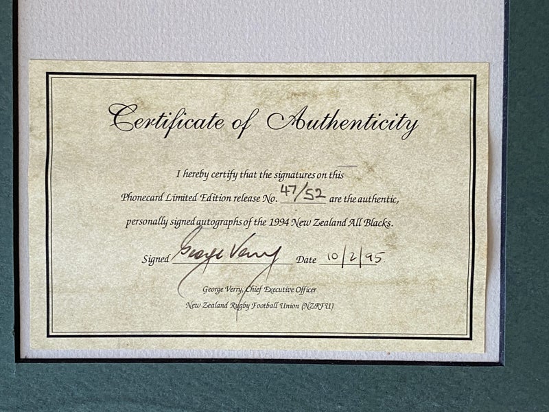 All Blacks vs Springboks - 1994 Steinlager Rugby test series signed #47 of 5263615884012802111