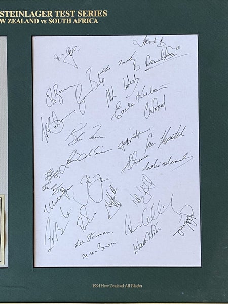 All Blacks vs Springboks - 1994 Steinlager Rugby test series signed #47 of 5263615884012802112