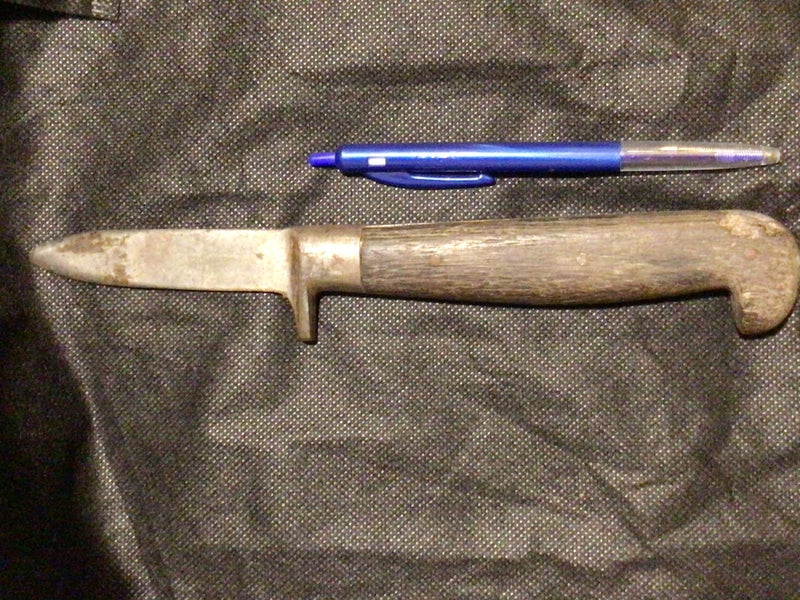 Early Knife Old Vintage Army War Military War Militia Gun Knife ? Wood & Steel Carousel 1
