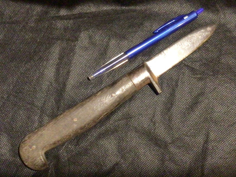 Early Knife Old Vintage Army War Military War Militia Gun Knife ? Wood & Steel Carousel 2