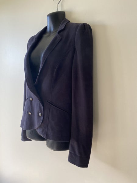 Zara Collection Navy Cotton Blazer – Size M, Double-Breasted, Lined64621259515650112