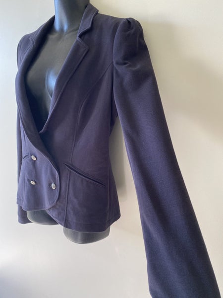 Zara Collection Navy Cotton Blazer – Size M, Double-Breasted, Lined64621259515650113