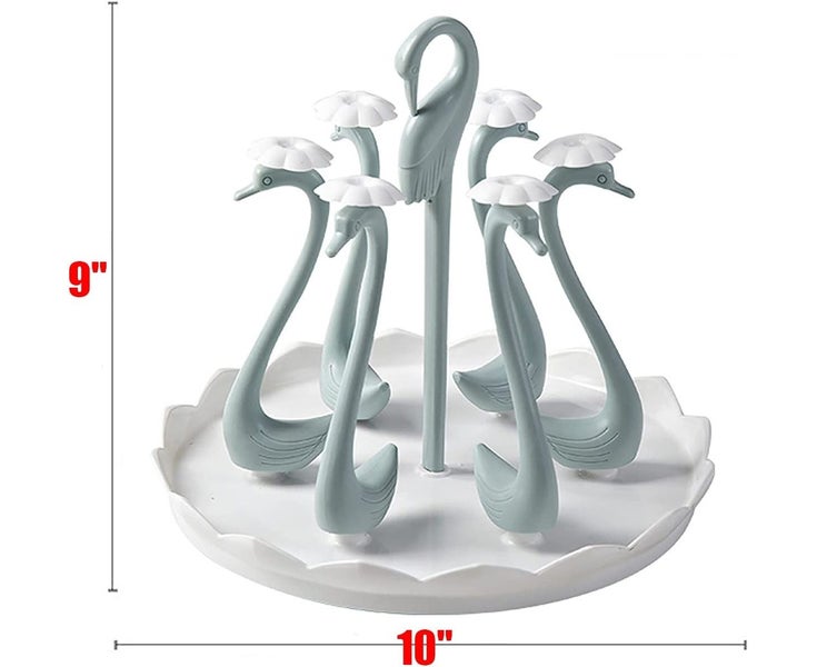 Cup Mug Glass Drying Rack,Home Cup Holder Stand freestanding Desktop & Kitche Carousel 5