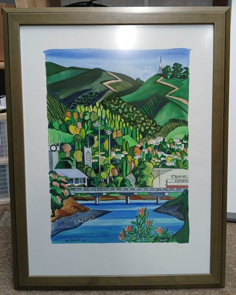 Lori Davis NZ Artist - Original Painting - Nelson Cityscape Carousel 1