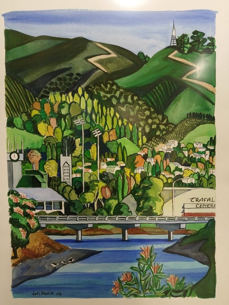 Lori Davis NZ Artist - Original Painting - Nelson Cityscape Carousel 2