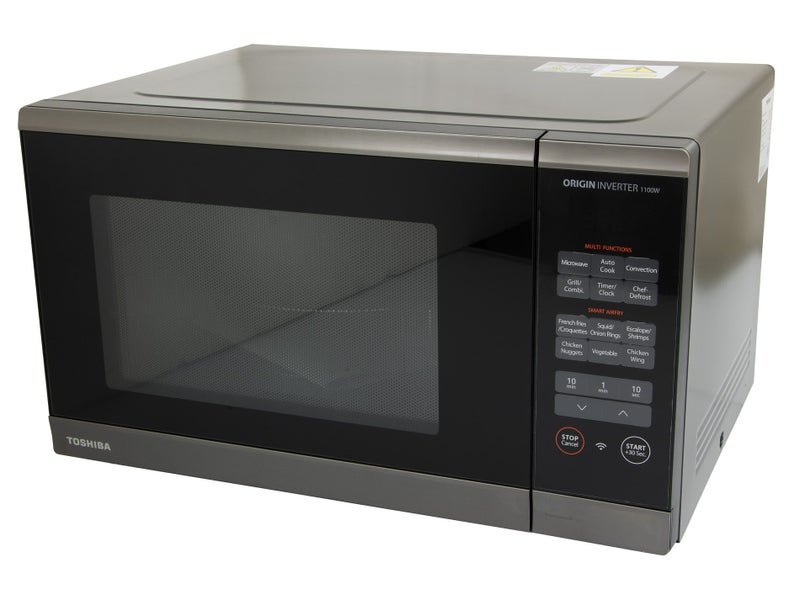 34L Toshiba Microwave Oven with Air Fry Function 2.1kW - Black / Stainless Steel Carousel 1